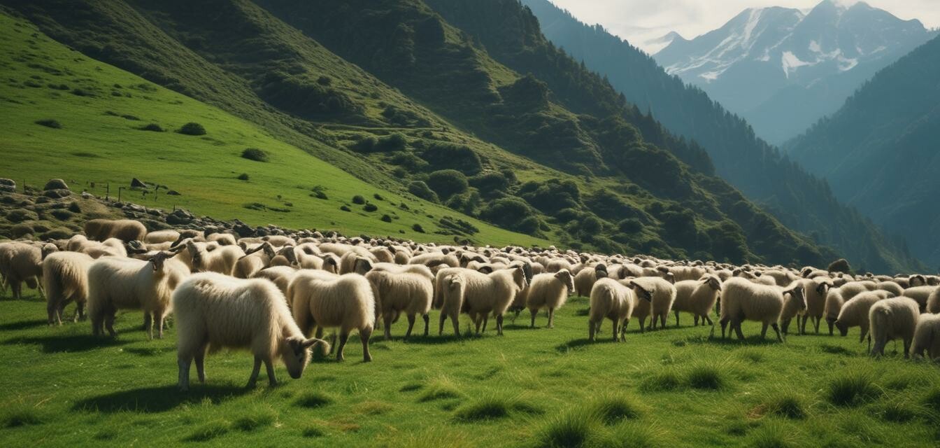 Cashmere goats in the Himalayas