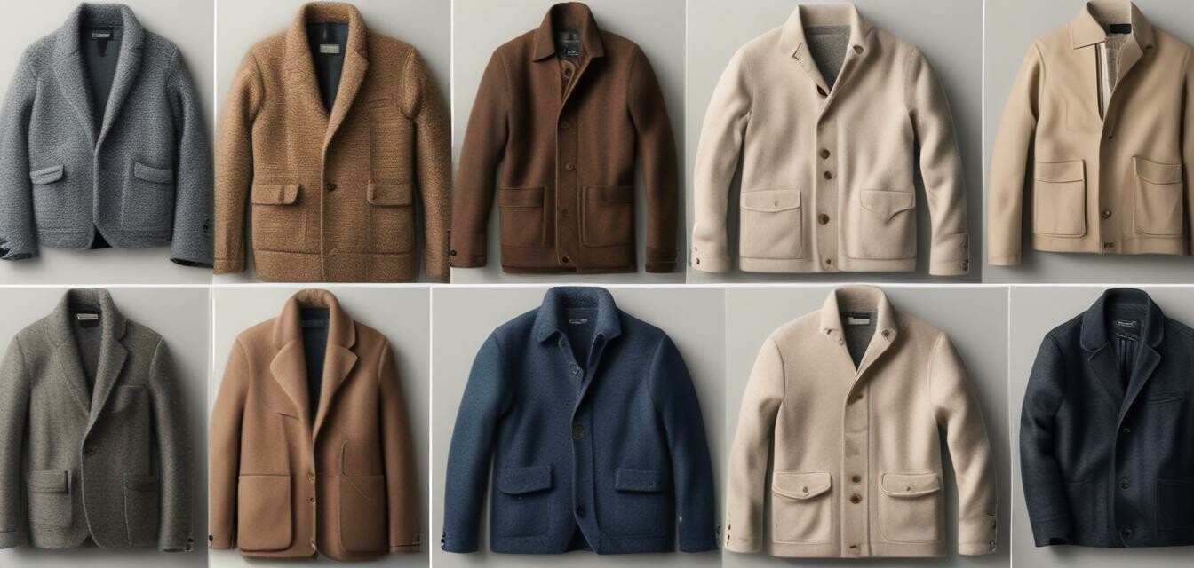 Different styles of cashmere jackets